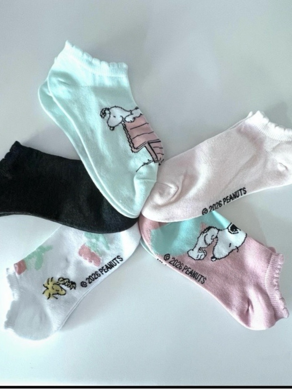 Peanuts No-Show Socks - 5-Pack with Snoopy & Woodstock